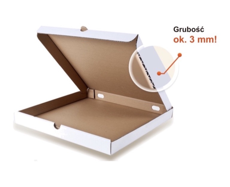 Grubość kartonu na pizzę około 3 mm